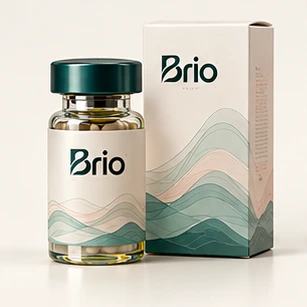 RegenGlow vial and Brio packaging